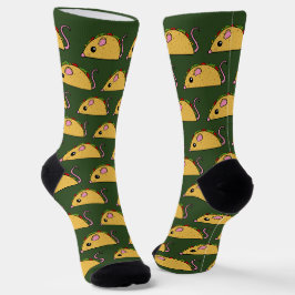 Calcetines de la tripulación del taco verde