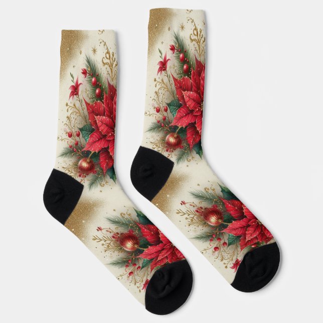 Calcetines de la tripulación floral Purpurina de l (Derecha)