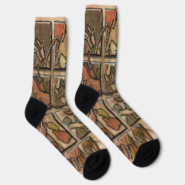 Calcetines de la tripulación marrón funky