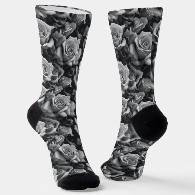 Calcetines de la tripulación rosa blanca y negra (Angular)