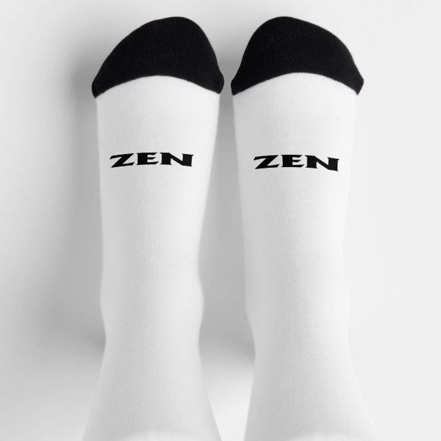 Calcetines de lujo Zen blanco negro hacia adentro (Arriba)