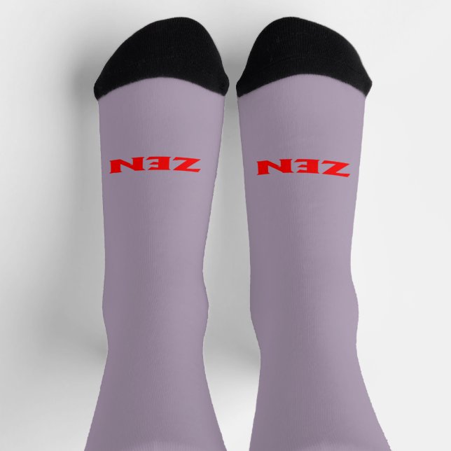 Calcetines de lujo Zen rojo gris hacia afuera (Arriba)