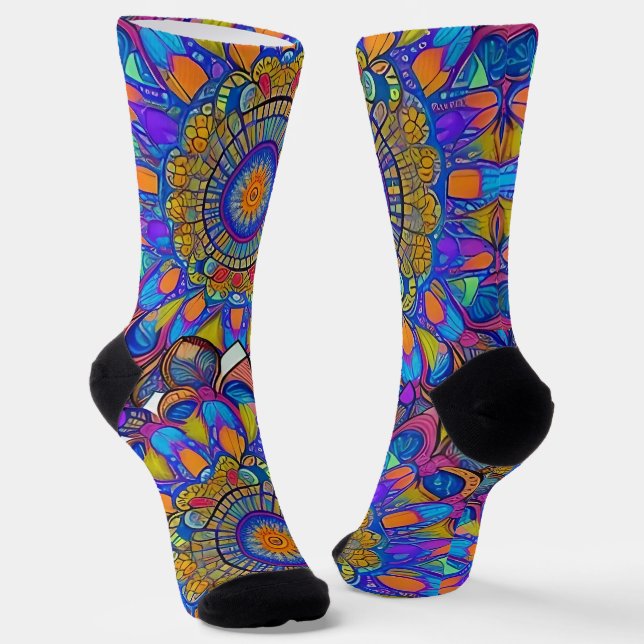 Calcetines de Mandala de la Jewel azul (Angular)