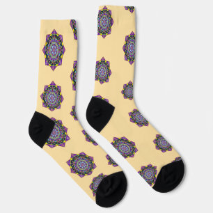 Calcetines de manjala de vidrio manchado de color