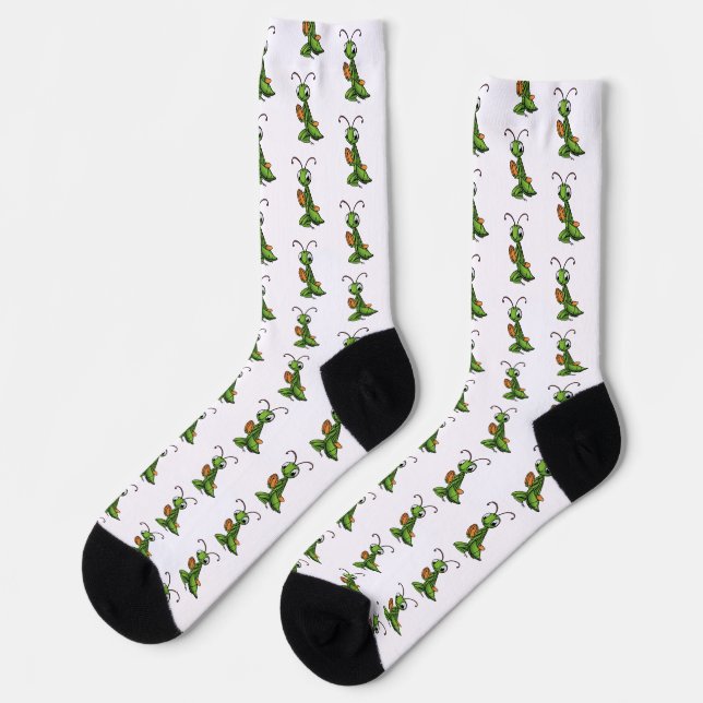 Calcetines de Mantis Religiosa de Dibujos Animados (Izquierda)