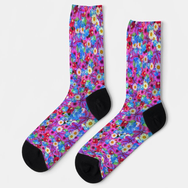 calcetines de margaritas de primavera (Izquierda)