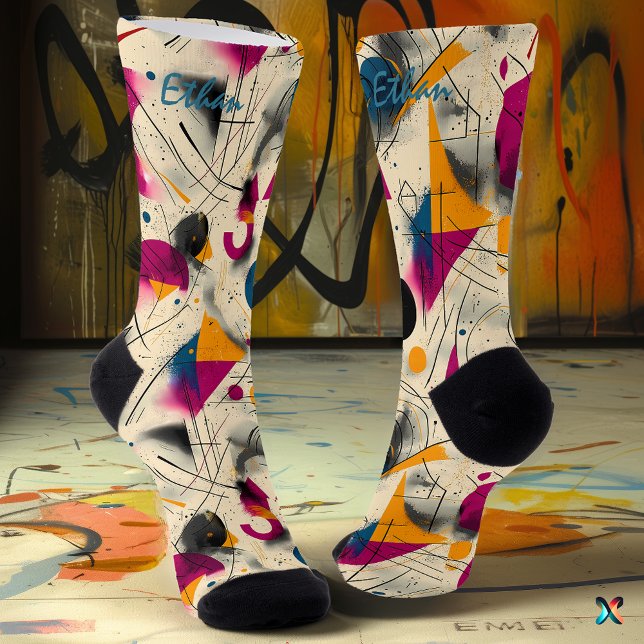 Calcetines de movimiento abstractos en magenta, Na (Subido por el creador)