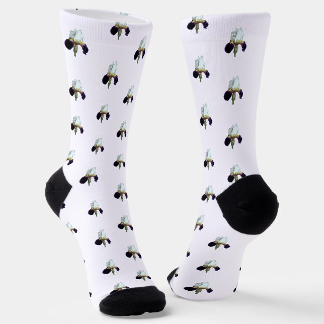Calcetines de mujer Iris púrpura y blanco (Angular)