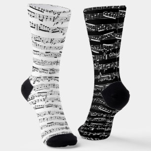 Calcetines de música en blanco y negro - Socks que