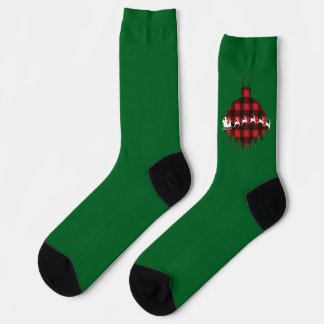 Calcetines de Navidad con Adorno de Santa Claus