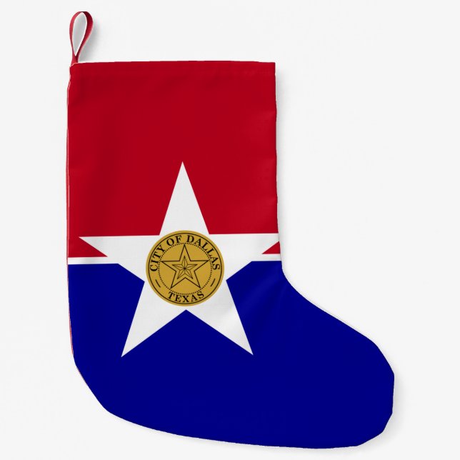 Calcetines de Navidad con bandera de Dallas (Anverso)
