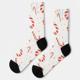 Calcetines de Navidad con bastón de caramelo