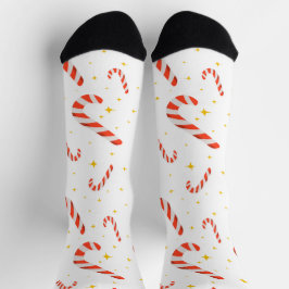 Calcetines de Navidad con bastón de caramelo