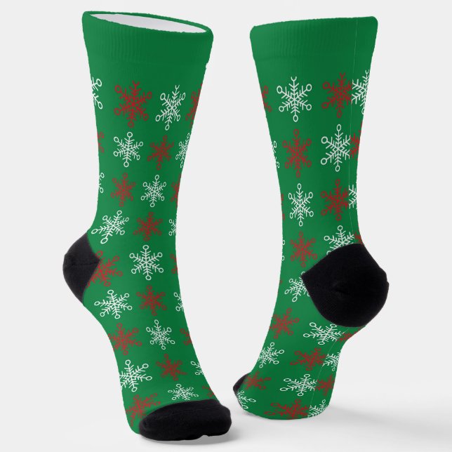 Calcetines de Navidad con Copos de Nieve Verdes y  (Angular)