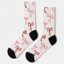 Calcetines de Navidad con Lazo Rojo Rosa