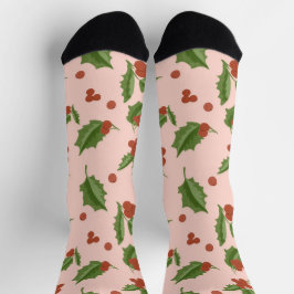 Calcetines de Navidad de Acebo y Bayas