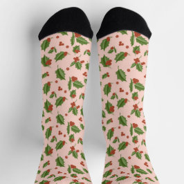 Calcetines de Navidad de Acebo y Bayas
