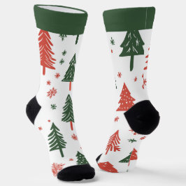 Calcetines de Navidad de árbol abstracto con nombr