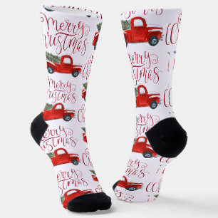 Calcetines de Navidad de Camión Rojo Vintage