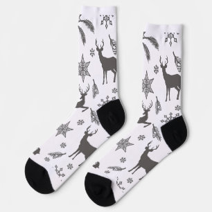 Calcetines de Navidad de copo de nieve de reno de