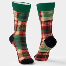 Calcetines de Navidad de Cuadros Festivos con Nomb