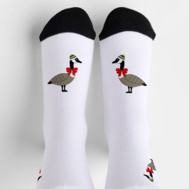 Calcetines de Navidad de la tripulación de ganso c