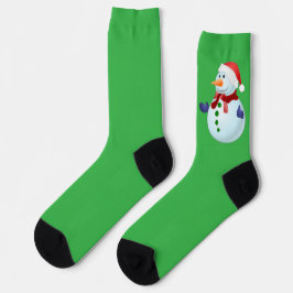 Calcetines de Navidad de muñeco de nieve verde