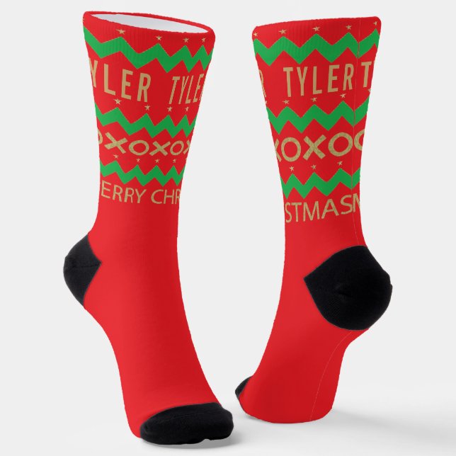Calcetines de Navidad Diseño Chevron (Angular)