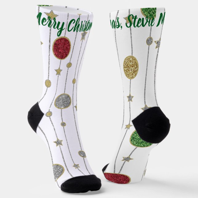 Calcetines de Navidad Guirnalda de Purpurina (Angular)