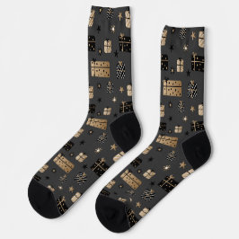 Calcetines de Navidad negros y grises