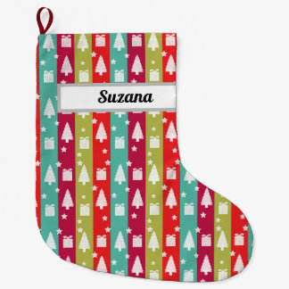 Calcetines de Navidad Personalizados a Rayas