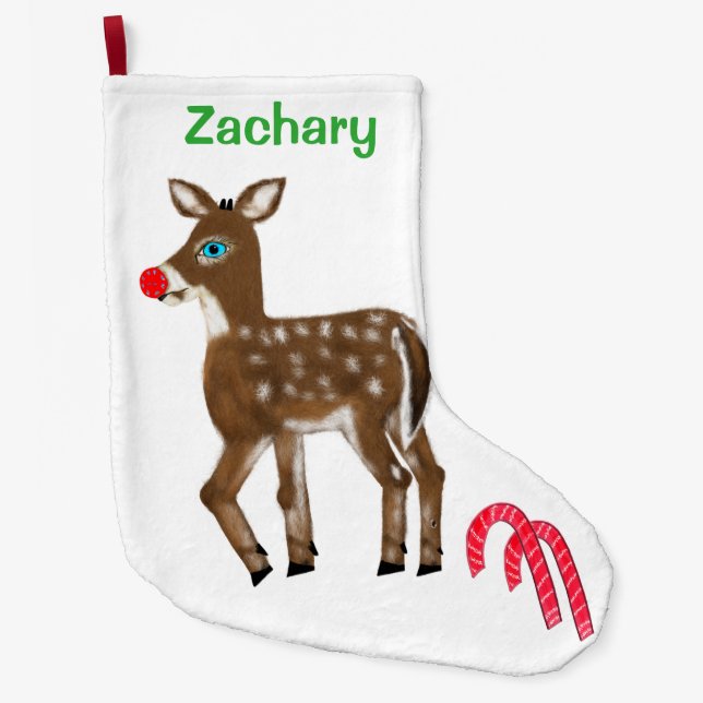 Calcetines de Navidad personalizados de reno (Anverso)