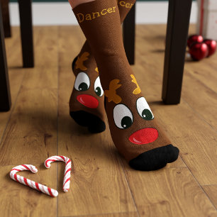 Calcetines de Navidad personalizados de reno para