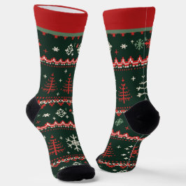 Calcetines de Navidad Rojos y Verdes con Nombre