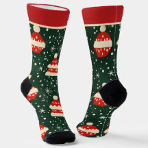 Calcetines de Navidad rojos y verdes con nombre