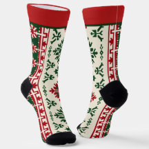 Calcetines de Navidad Rojos y Verdes con Nombre