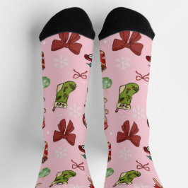 Calcetines de Navidad Rosa Encantadores