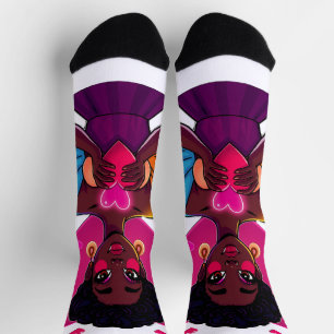 Calcetines de niña con corazón colorido – Diseño d
