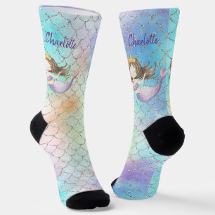 Calcetines de nombres personalizados de Purpurina