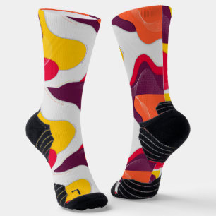 Calcetines de ondas de color retro en negrita