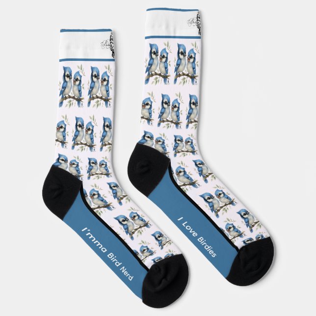 Calcetines de pájaro azul Quirky (Derecha)