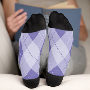 Calcetines de patrón de argyle con pregollina púrp