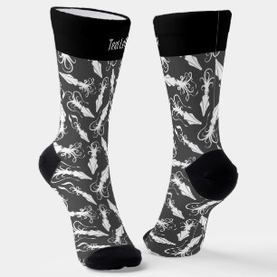 Calcetines de patrón de calamar blanco