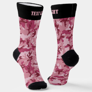 Calcetines de patrón de camuflaje rosado
