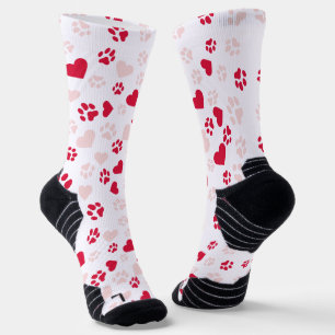 Calcetines de patrón de forma de corazón y impresi