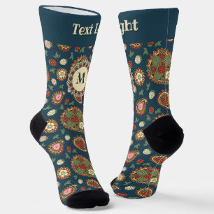 Calcetines de patrón de fresa paisley
