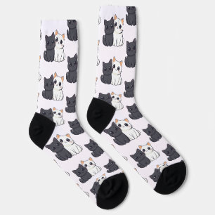 Calcetines de patrón de gatitos curados - Gato aco