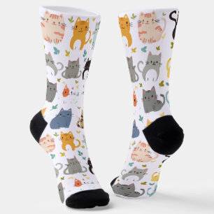 Calcetines de patrón de gato kawaii