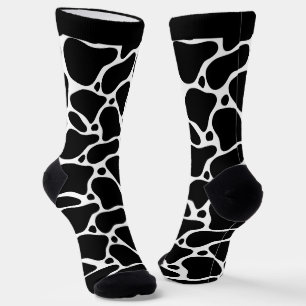 Calcetines de patrón de jirafa abstracta en blanco