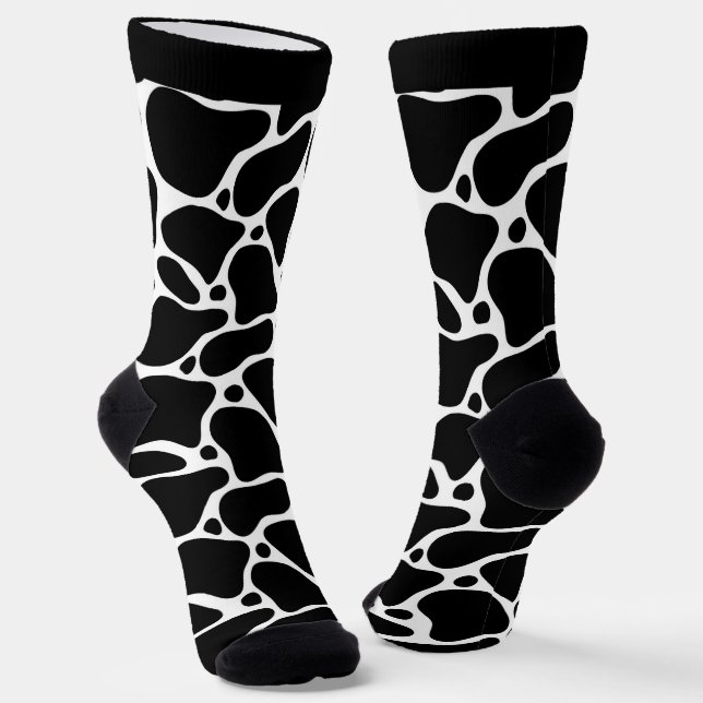 Calcetines de patrón de jirafa abstracta en blanco (Angular)
